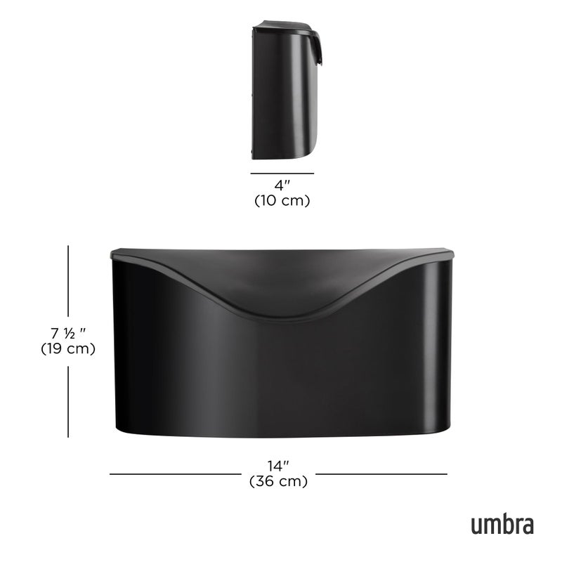 Umbra Postino Wall-Mount Mailbox, Black - Image 3